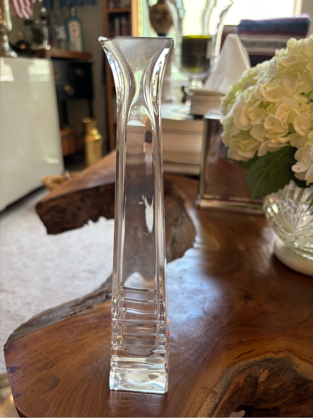 Authentic Tiffany & Co. "Metropolis" Cut Crystal Bud Vase